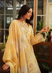 (MF1221) KAHF| UNSTITCHED 3PC HEAVY EMB LAWN WITH READY TO WEAR SLUB NET PRINTED PLUS EMB DUPATTA