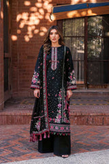Farasha 3PC on heavy emb Dhanak with Dhanak emb shawl