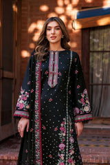 Farasha 3PC on heavy emb Dhanak with Dhanak emb shawl
