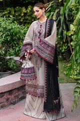 Jazmin on heavy emb Dhanak with Dhanak emb shawl