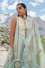 (MF1239) CRIMSON| UNSTITCHED 3PC HEAVY CHIKKANKARI PREMIUM￼ LAWN WITH READY TO WEAR KHAADI-NET EMB DUPATTA