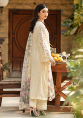 (MF1257) ELAF| UNSTITCHED 3PC HEAVY EMB PREMIUM LAWN WITH READY TO WEAR CHIFFON EMB DUPATTA
