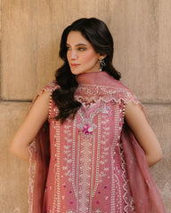(MF007) MOTIF| UNSTITCHED 3PC HEAVY EMB PREMIUM LAWN WITH READY TO WEAR KHAADI-NET EMB DUPATTA