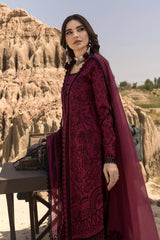 (MF1247) RANG RASIYA| UNSTITCHED 3PC HEAVY EMB PREMIUM LAWN WITH READY TO WEAR KHAADI-NET EMB AND PRINTED DUPATTA