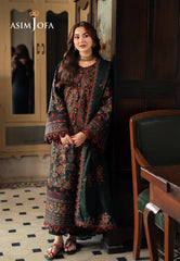 ASIM JOFA ON UNSTITCHED 3PC DHANAK HEAVY EMB WITH DHANAK EMB SHAWL