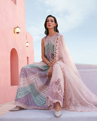 (MF004) MARIA.B| UNSTITCHED 3PC CHIKKANKARI HEAVY EMB PREMIUM LAWN WITH READY TO WEAR SILK AND EMB DUPATTA