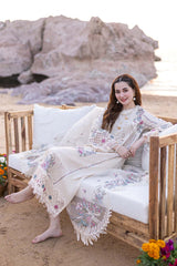 (MF1252) QALAMKAR| UNSTITCHED 3PC HEAVY EMB PREMIUM LAWN WITH READY TO WEAR ORGANZA EMB DUPATTA