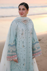 (MF006)QALAMKAR|UNSTITCHED 3PC HEAVY EMB PREMIUM LAWN WITH READY TO WEAR KHAADI-NET EMB DUPATTA