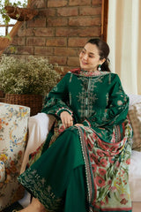 (MF1235) ZARASHAHJAHAN| UNSTITCHED 3PC HEAVY EMB LAWN WITH PREMIUM PRINTER CHIFFON DUPATTA