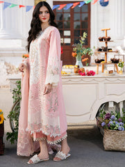 (MF1233) BIN ILYAS| UNSTITCHED 3PC HEAVY EMB LAWN WITH READY TO WEAR KHAADI-NET EMB DUPATTA