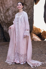(MF1249) QALAMKAR| UNSTITCHED 3PC HEAVY EMB PREMIUM LAWN WITH READY TO WEAR KHAADI-NET EMB DUPATTA