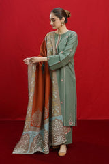 Urge — 3pc on emb lawn with slab munar printed dubbta image 3