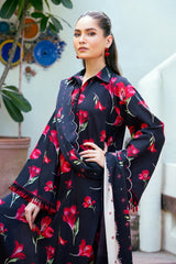 Baroque — 3pc on Digital Lawn with 4 side printed Lawn Dopatta image 0