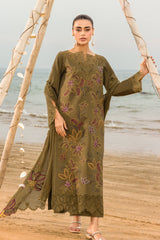 (MF1227)RANG RASIYA| UNSTITCHED 3PC HEAVY EMB LAWN WITH READY TO WEAR CHIFFON EMB DUPATTA