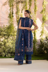 (MF1218) SOBIA NAZIR | UNSTITCHED 3PC HEAVY EMB LAWN WITH READY TO WEAR CHIFFON EMB DUPATTA