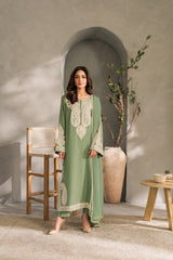 (MF1284) MIRANA| UNSTITCHED 3PC HEAVY EMB PREMIUM LAWN WITH READY TO WEAR CHIFFON EMB DUPATTA