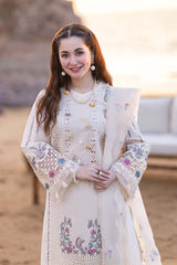 (MF1252) QALAMKAR| UNSTITCHED 3PC HEAVY EMB PREMIUM LAWN WITH READY TO WEAR ORGANZA EMB DUPATTA