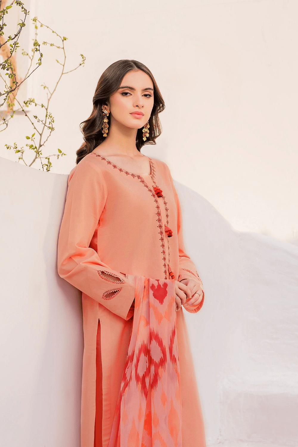 KIARA — 3pc on emb lawn with slab munar printed dubbta image 1