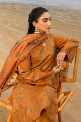 (MF1228) RANG RASIYA| UNSTITCHED 3PC HEAVY EMB LAWN WITH READY TO WEAR CHIFFON EMB DUPATTA