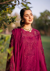 (MF1285) ZARASHAHJAHAN| UNSTITCHED 3PC HEAVY CHIKKANKARI EMB PREMIUM LAWN WITH READY TO WEAR CHIFFON EMB DUPATTA