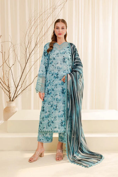 Baroque — 3pc on soft Digital Printed Karandi with Soft Karandi Shawl image 0