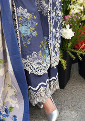 (MF1225) ELAF| UNSTITCHED 3PC HEAVY EMB LAWN WITH PRINTED CHIFFON DUPATTA