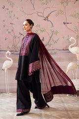 VANYA ON UNSTITCHED 3PC DHANAK EMB WITH DHANAK EMB SHAWL