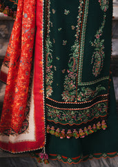 (MF1286) HUSSAIN REHAR| UNSTITCHED 3PC HEAVY EMB PREMIUM LAWN WITH KHAADI-NET PRINTED DUPATTA