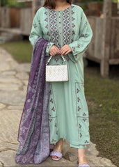 (MF123) UMZAY| UNSTITCHED 3PC HEAVY EMB PREMIUM LAWN WITH PRINTED SOFT DIAMOND PRINTED DUPATTA