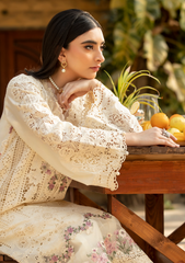 (MF1257) ELAF| UNSTITCHED 3PC HEAVY EMB PREMIUM LAWN WITH READY TO WEAR CHIFFON EMB DUPATTA