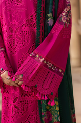 (MF1262) SAIRA RIZWAN| UNSTITCHED 3PC HEAVY EMB PREMIUM LAWN WITH READY TO WEAR KHAADI-NET EMB DUPATTA