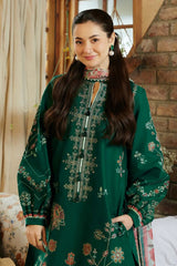 (MF1235) ZARASHAHJAHAN| UNSTITCHED 3PC HEAVY EMB LAWN WITH PREMIUM PRINTER CHIFFON DUPATTA