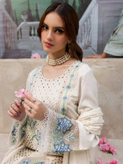 QALAMKAR ON UNSTITCHED 3PC HEAVY DHANAK EMB WITH DHANAK EMB SHAWL