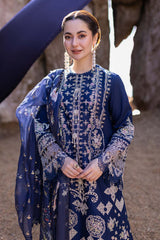 (MF512) |QALAMKAR| UNSTITCHED 3PC ON HEAVY EMB LAWN WITH READY TO WEAR SLUB PRINTED DUPATTA