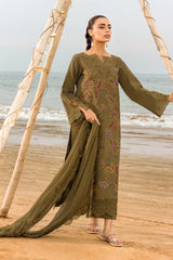 (MF1227)RANG RASIYA| UNSTITCHED 3PC HEAVY EMB LAWN WITH READY TO WEAR CHIFFON EMB DUPATTA