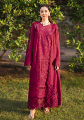(MF1285) ZARASHAHJAHAN| UNSTITCHED 3PC HEAVY CHIKKANKARI EMB PREMIUM LAWN WITH READY TO WEAR CHIFFON EMB DUPATTA