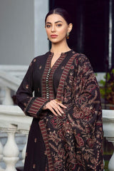 BAREEZA ON UNSTITCHED 3PC DHANAK EMB WITH HEAVY DHANAK EMB SHAWL