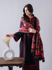 SAPPHIRE ON UNSTITCHED 3PC DHANAK EMB WITH PASHMINA PRINTED WOOL SHAWL