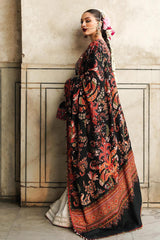 HUSSAIN REHAR ON UNSTITCHED 3PC DHANAK HEAVY EMB WITH PRINTED WOOL SHAWL