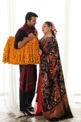 HUSSAIN REHAR ON UNSTITCHED 3PC DHANAK HEAVY EMB WITH PRINTED WOOL SHAWL