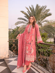 (MF227) ANEELAS| UNSTITCHED 3PC HEAVY EMB PREMIUM LAWN WITH READY TO WEAR EMB KHAADI NET DUPATTA