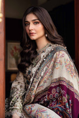 (MF231) MARIA.B| UNSTITCHED 3PC HEAVY EMB PREMIUM LAWN WITH READY TO WEAR EMB KHAADI NET DUPATTA&nbsp;