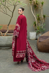 MF1334| AKBAR ASLAM UNSTITCHED 3PC HEAVY EMB PREMIUM DHANAK WITH READY TO WEAR EMB DHANAK SHAWL
