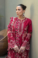 MF1334| AKBAR ASLAM UNSTITCHED 3PC HEAVY EMB PREMIUM DHANAK WITH READY TO WEAR EMB DHANAK SHAWL