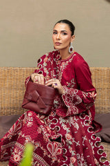 MF1334| AKBAR ASLAM UNSTITCHED 3PC HEAVY EMB PREMIUM DHANAK WITH READY TO WEAR EMB DHANAK SHAWL