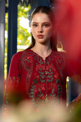 MF1336| MARIA.B UNSTITCHED 3PC HEAVY EMB PREMIUM DHANAK WITH READY TO WEAR EMB DHANAK SHAWL