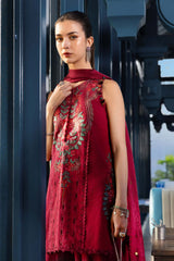 MF1336| MARIA.B UNSTITCHED 3PC HEAVY EMB PREMIUM DHANAK WITH READY TO WEAR EMB DHANAK SHAWL