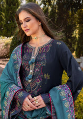 MF1339| MUSHQ UNSTITCHED 3PC HEAVY EMB PREMIUM DHANAK WITH READY TO WEAR EMB DHANAK SHAWL