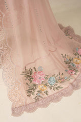 MF1342| MARIA.B UNSTITCHED 3PC HEAVY EMB PREMIUM DHANAK WITH READY TO WEAR EMB KHAADI NET SHAWL