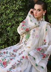 MF1343| REPUBLIC UNSTITCHED 3PC HEAVY EMB PREMIUM DHANAK WITH READY TO WEAR EMB KHAADI NET SHAWL